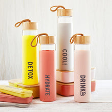 Load image into Gallery viewer, Glass/ Bamboo Water Bottle