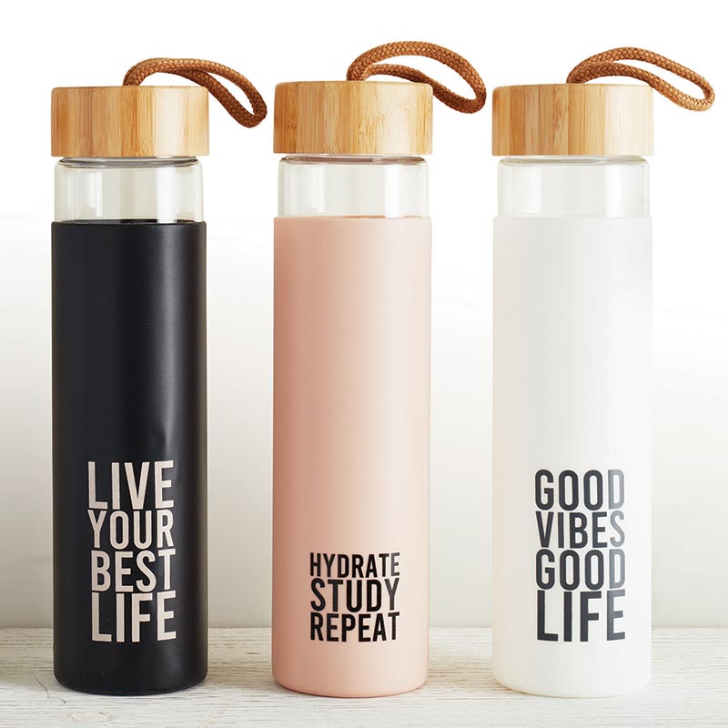 Glass/ Bamboo Water Bottle