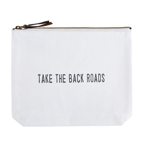 Canvas Zip Pouch- Take the Back Roads