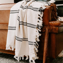 Load image into Gallery viewer, Taylor Turkish Throw Blanket - Three Stripe by Sweet Water Decor
