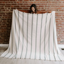 Load image into Gallery viewer, Taylor Turkish Throw Blanket - Three Stripe by Sweet Water Decor
